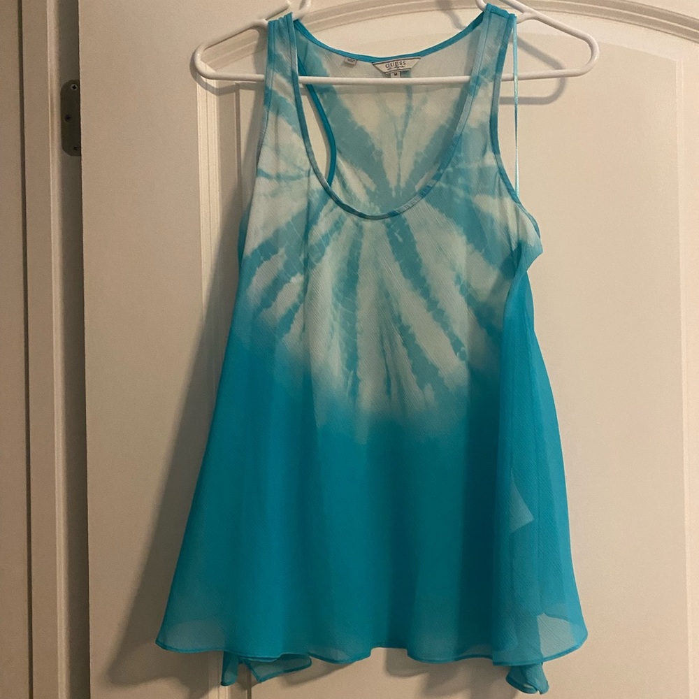 Sleeveless blouse, tie dye detail
